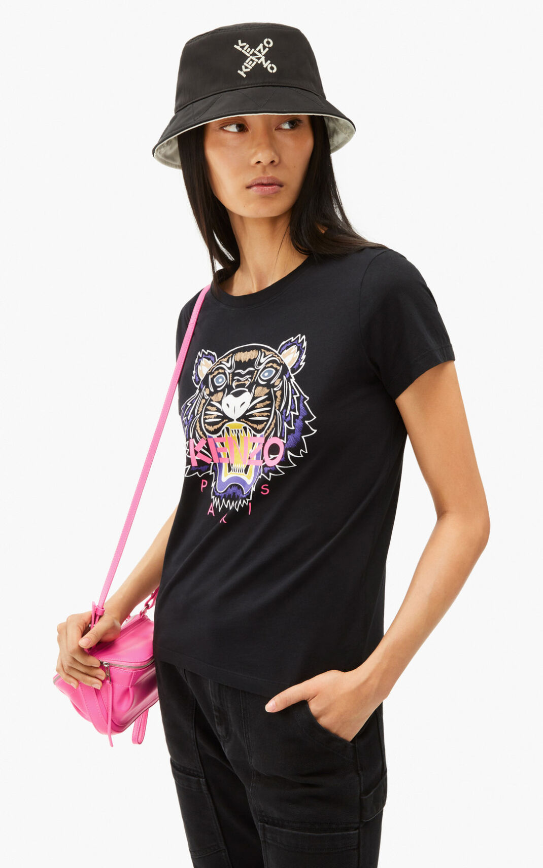 Kenzo Tiger T-shirt Dames Zwart | 41896TCEJ